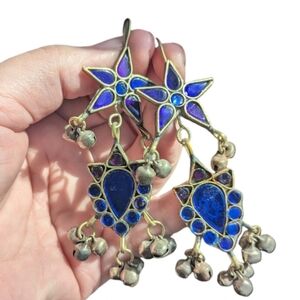 Genuine Gujarati Blue Star Earrings
